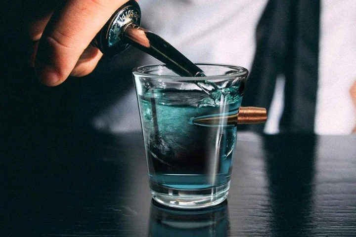 bullet drinking glass