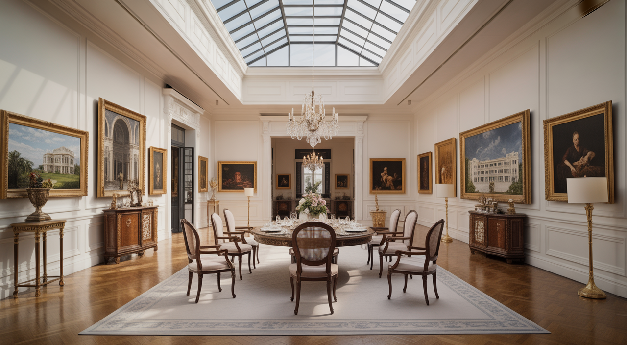 Hero image of luxury estate auction featuring high-end real estate and fine art in a professional auction environment